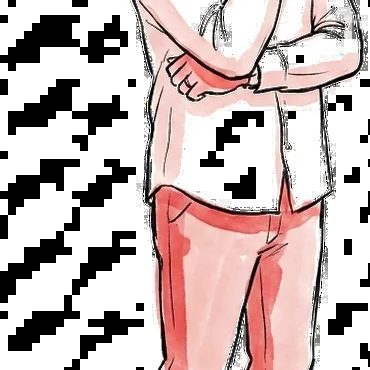 A hand-drawn sketch of Dr Ong thinking